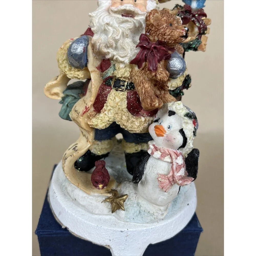 2‎ VTG Cast Iron Christmas Stocking Hangers- Santa Penguin, Snowman Penguin